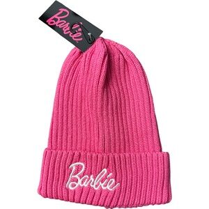 Barbie Fuchsia Ribbed Kids Beanie